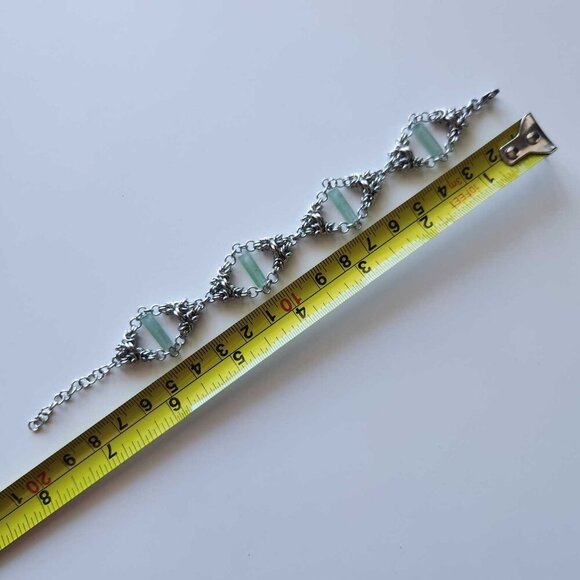 Gothic long chainmaille necklace with a small silver chain - Picture 6 of 7